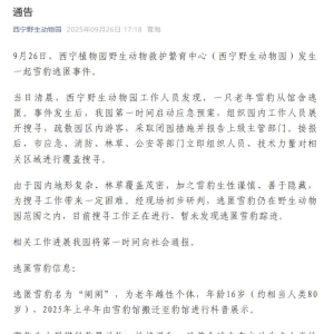 西宁野生动物园发生一起雪豹逃匿事件 搜寻工作正在进行 ...
